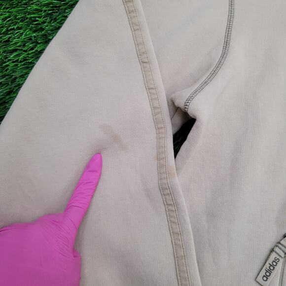 Vintage Y2K Adidas Track Jacket XL 26x28 Khaki Beige - Picture 3 of 16